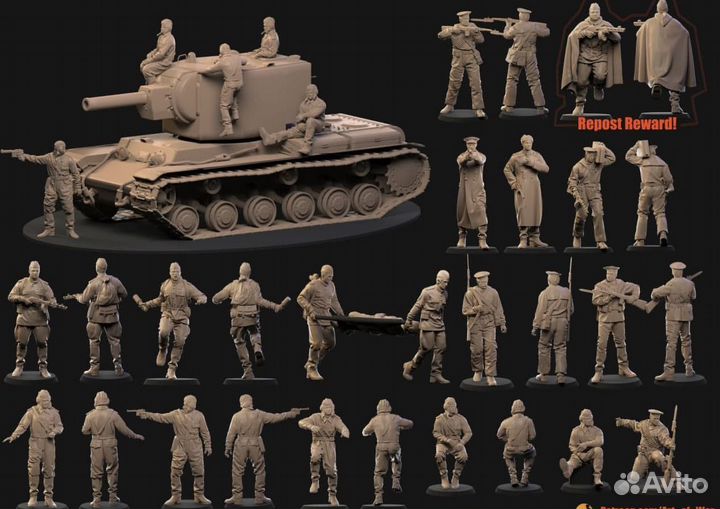 Фигуры советских и немецких солдат ВОВ в 1/35