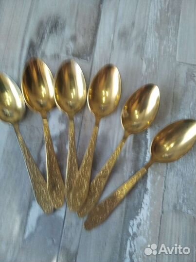 Набор ложек с позолотой