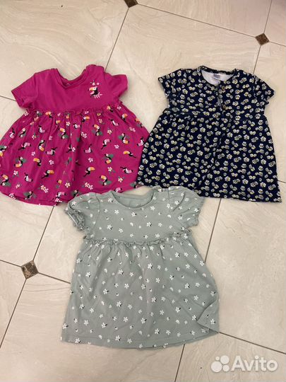 Летние платья 3 шт 74-86