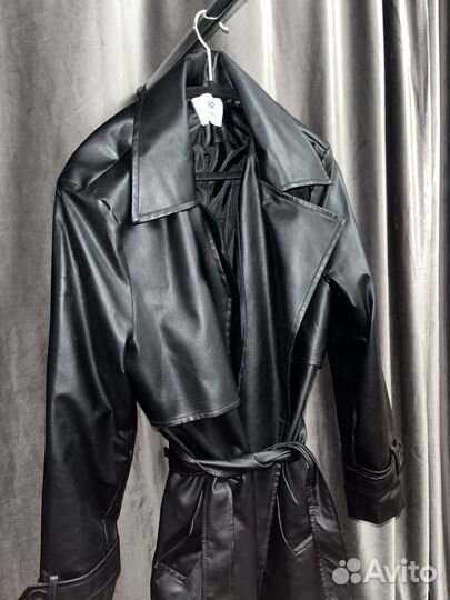 Кожаный тренч женский (S/M)