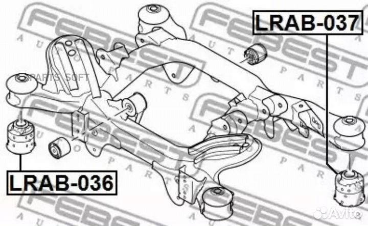 Febest lrab-036 Сайлентблок задн балки подходит дл