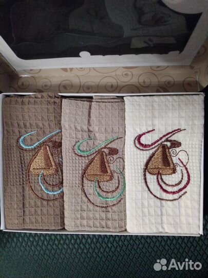 Турецкий новый набор полотенец в упаковке