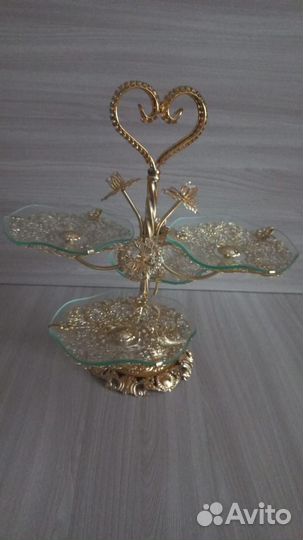 Фруктовница этажерка золотая