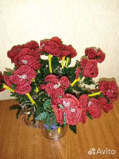 Розы из бисера