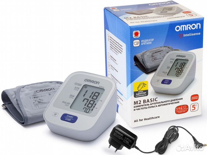 Тонометр Omron M2 Basic (c адаптером и манжетой 22