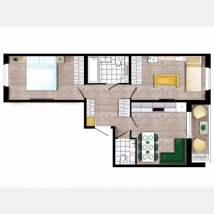 2-к. квартира, 65 м², 2/4 эт.