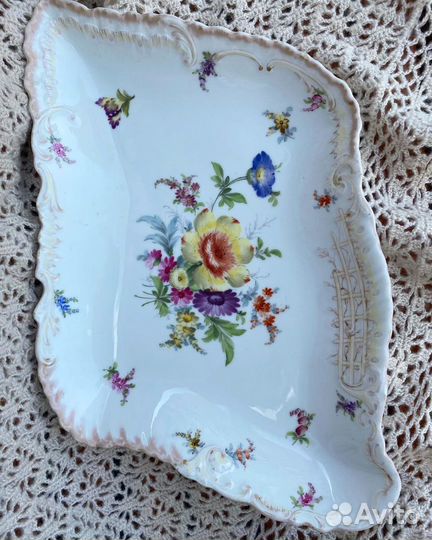 Фарфоровое блюдо Carl Tielsh, Дрезден