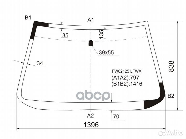 Стекло лобовое Isuzu VehiCross 97-00 FW02125 LFW/X