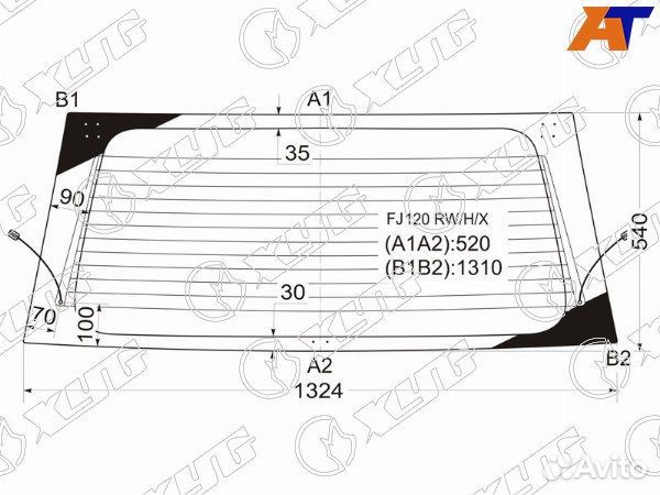 Стекло заднее toyota land cruiser prado