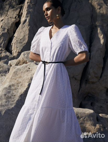 Платье белое хлопок Zarina 48