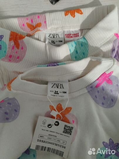 Zara комплект одежды для девочки 104 р