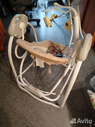 Детские электрокачели Flappy 2в1 с адаптер., Jetem