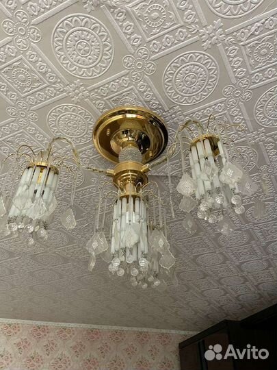 Люстра потолочная бу хрустальная