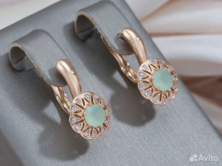 Комплект серьги+кольцо+цепочка