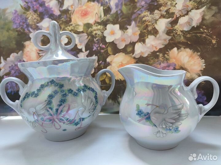 Сахарница и сливочник перламутровые (СССР)