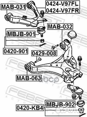 Сайлентблок верхнего рычага подвески перед прав