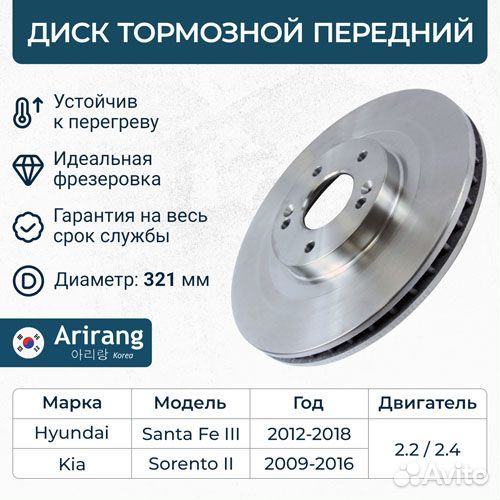 Диск тормозной передний 320mm