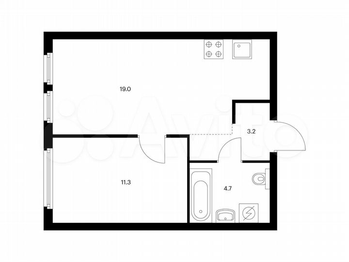 1-к. квартира, 38,2 м², 20/32 эт.