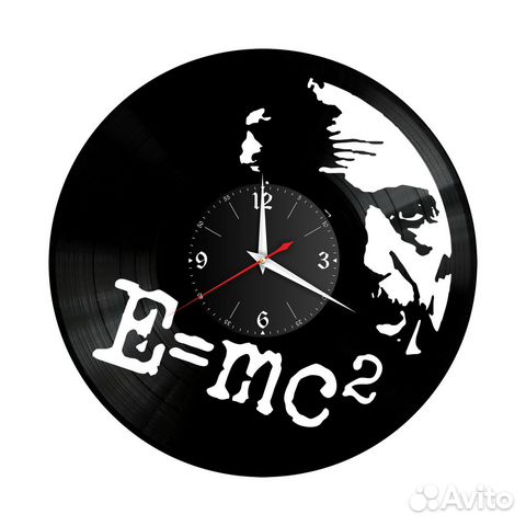Часы настенные Альберт Эйнштейн из винила, №1