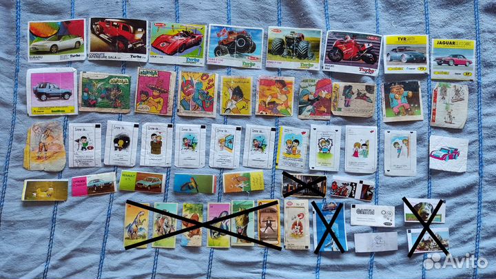 Обертки вкладыши наклейки жевачек из 1990-х