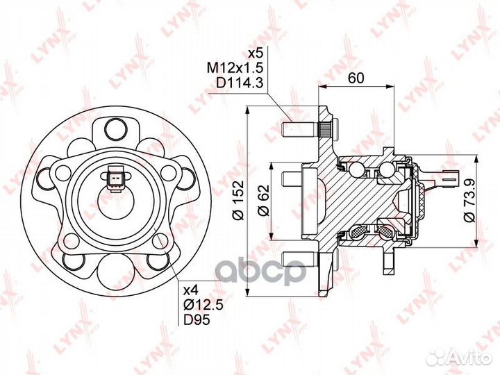 Подшипник ступицы задн.toyota auris 07 WH-1089