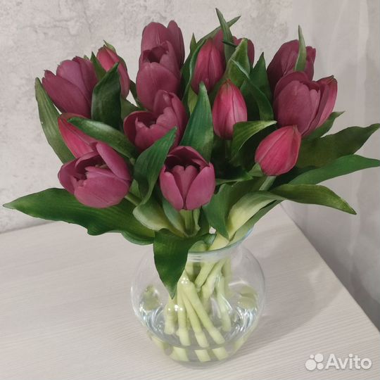 Тюльпаны с имитацией воды