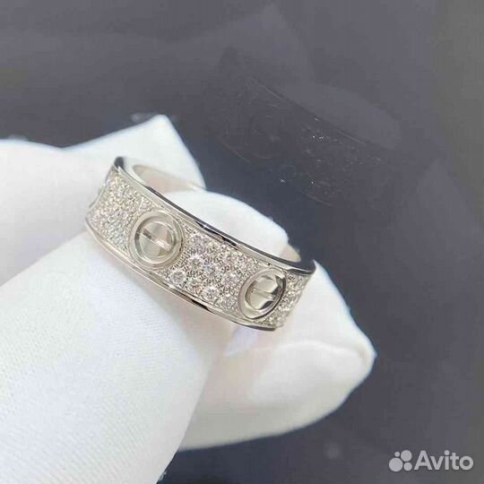 Кольцо Cartier Love, белое золото 0,7ct