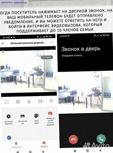 Звонок Беспроводной Дверной С Камерой (Арт.56763)