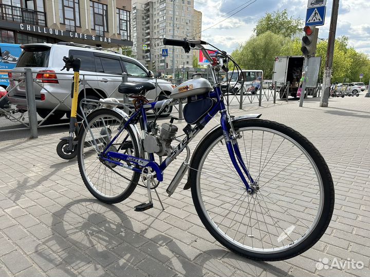 Велосипед с бензиновым мотором