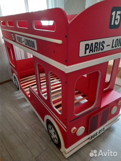 Кровать детская двухярусная автобус
