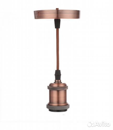 Патрон E27 в стиле ретро с проводом 1 м. Красн.зол