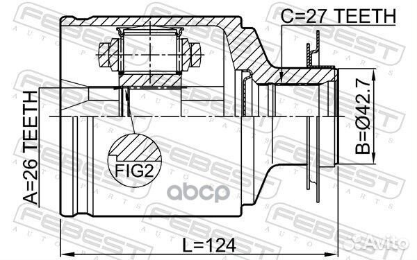 ШРУС внутренний правый 26X42.7X27 ssang yong KO