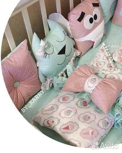 Бортики и постелье белье для новорожденного