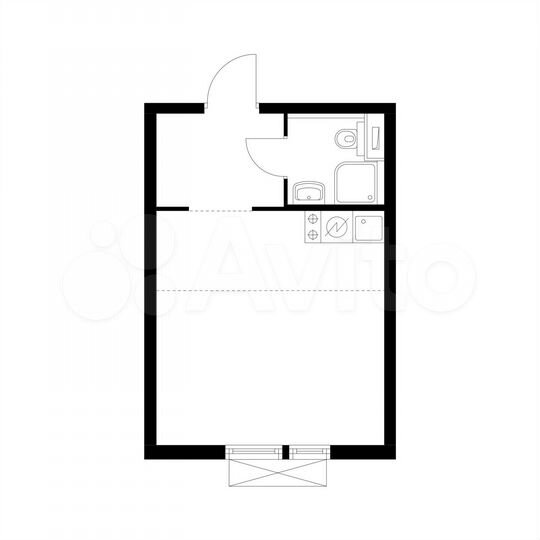 Квартира-студия, 25,4 м², 20/25 эт.
