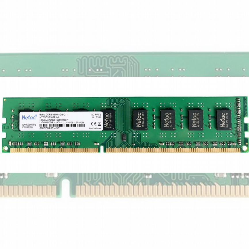 [NTBSD3P16SP-08] Оперативная Память Netac Ddr3 8gb Ntbsd3p16sp-08