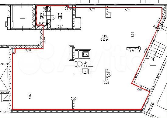 Коммерческое помещение, 123.1 м²