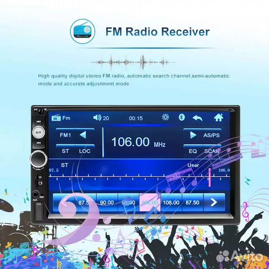 Автомагнитола 2 din, 7 дюймов, сенсорная, Новая