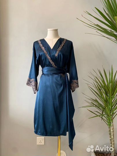 La perla сорочка халат Пижама атласная шелковая