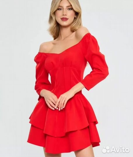 Красное платье мини