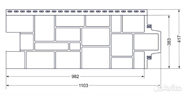 Фасадная панель Крупный камень Стандарт бежевая
