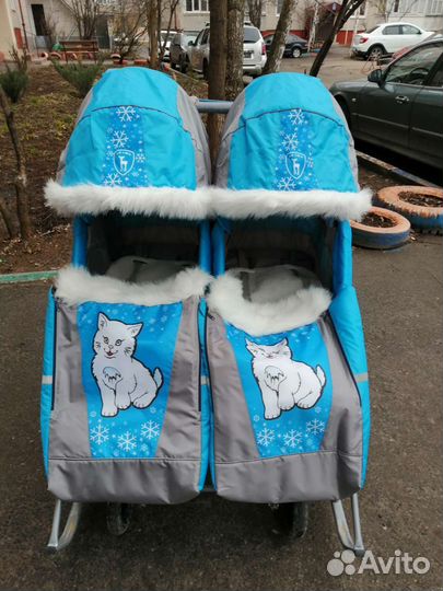 Санки коляска для двойни