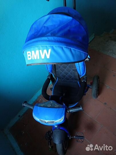 Коляска - велосипед BMW с родительской ручкой