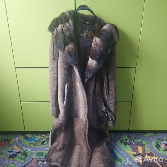 Шуба мутон+норка 48