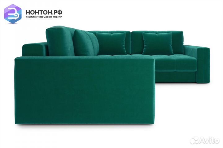 Диван угловой тик-так Монарх М3У1 изумрудный