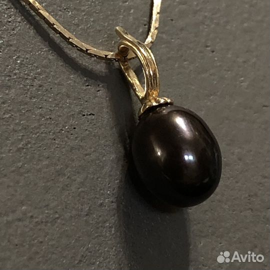 Подвеска черная жемчужина 585
