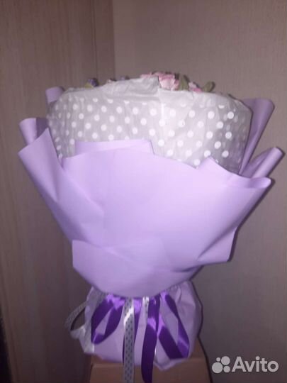 Большой букет роз из зефира со скидкой 50