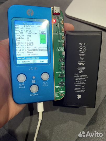 Аккумулятор iPhone XR оригинал снятый емкость 100