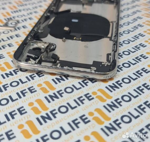 Корпус/задняя крышка iPhone X + шлейфа Silver