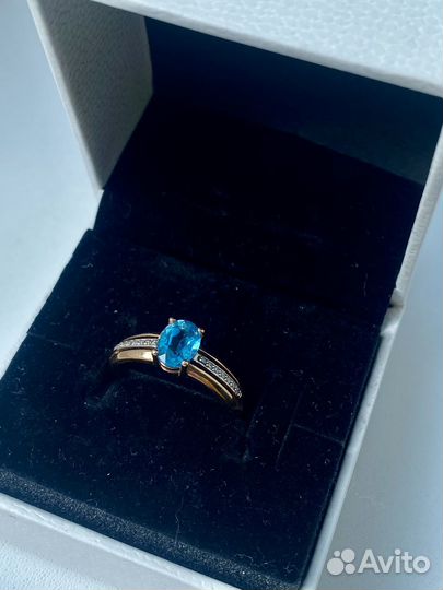 Золотое кольцо 585 с топазом
