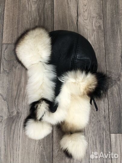 Шапка натуральный мех, кожа